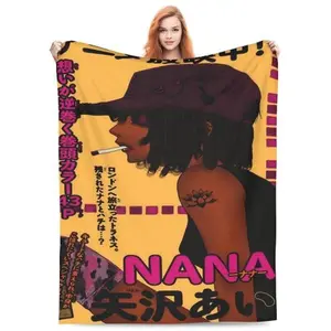 Nana Anime Soft Plush Throw Blanket, Cozy Travel Blanket for Bedroom Living Room Sofa, Perfect Easter & Spring Break Gift for Family summerwins