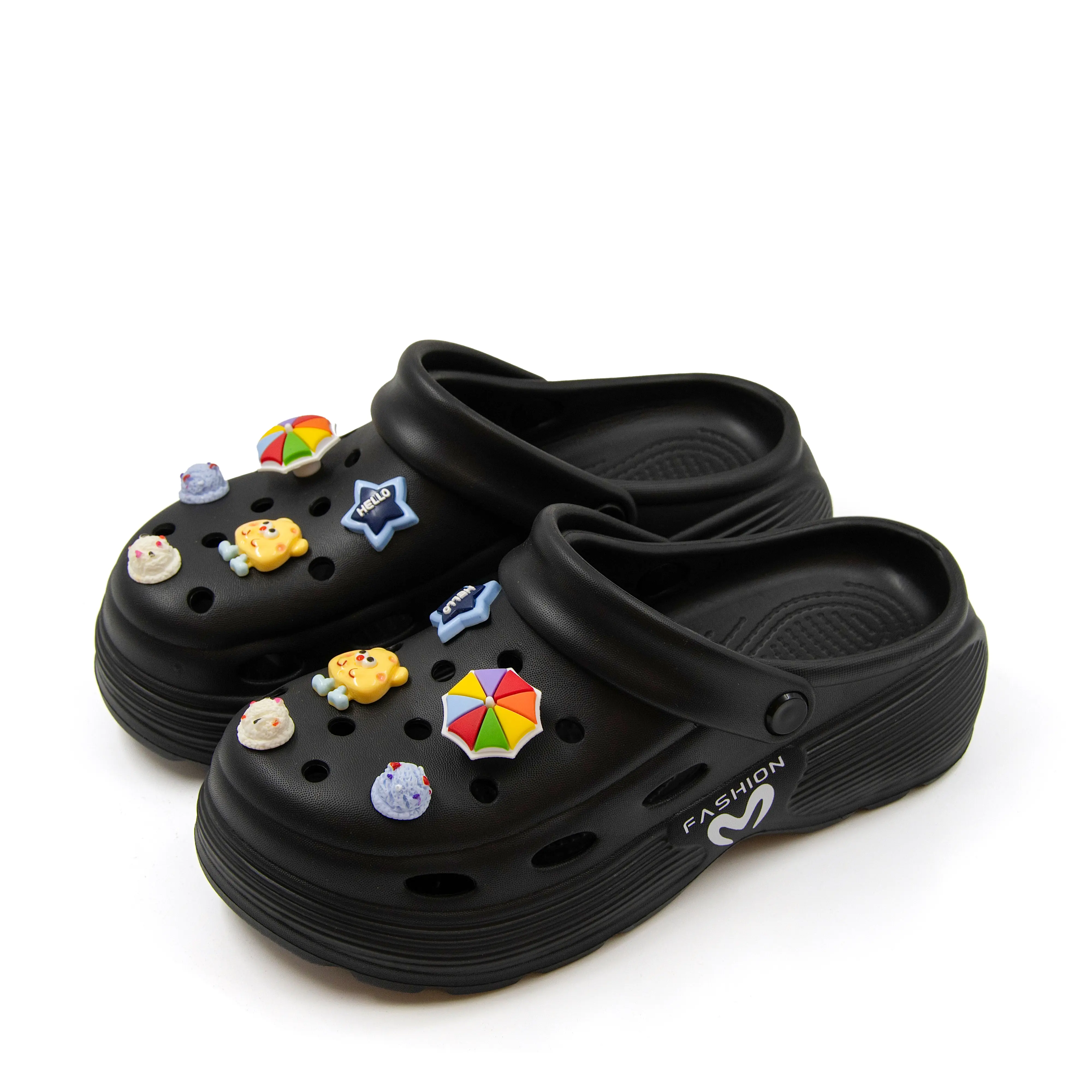 Women's Cute Flat EVA Sandals with Funny Charms - Soft, Lightweight, Breathable, Non-Slip Sole Cool Indoor Beach Shoes for Home & Daily Walking Footwear, Shoe