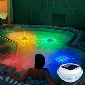 Solar Powered Outdoor Ground Light, Dimmable Patio Lights, RGB LED Solar-Powered Floating Ambient Lamp, Waterproof LED Light for Swimming Pool, Vase Base, SPA, Aquarium, Hot Tubs