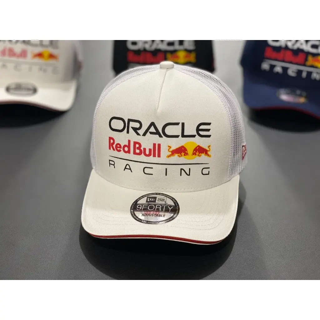 Oracle Red Bull Racing New Era 9FORTY Mesh Trucker Adjustable Baseball Cap Curved Brim Formula 1 Hat