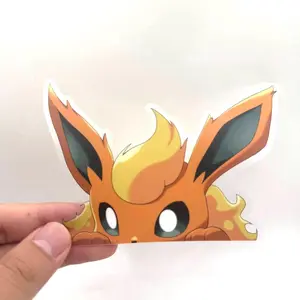 Flareon Peeker Sticker | Vinyl waterproof sticker | Gift for Game lovers