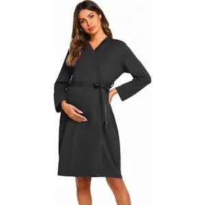 Maternity Robe Labor Delivery Nursing Gown Hospital Breastfeeding Dress Bathrobes
