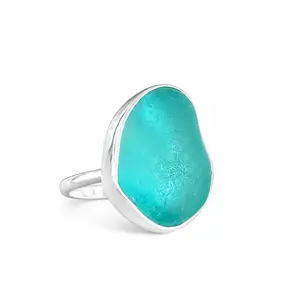 Rare Aqua Sea Glass Ring