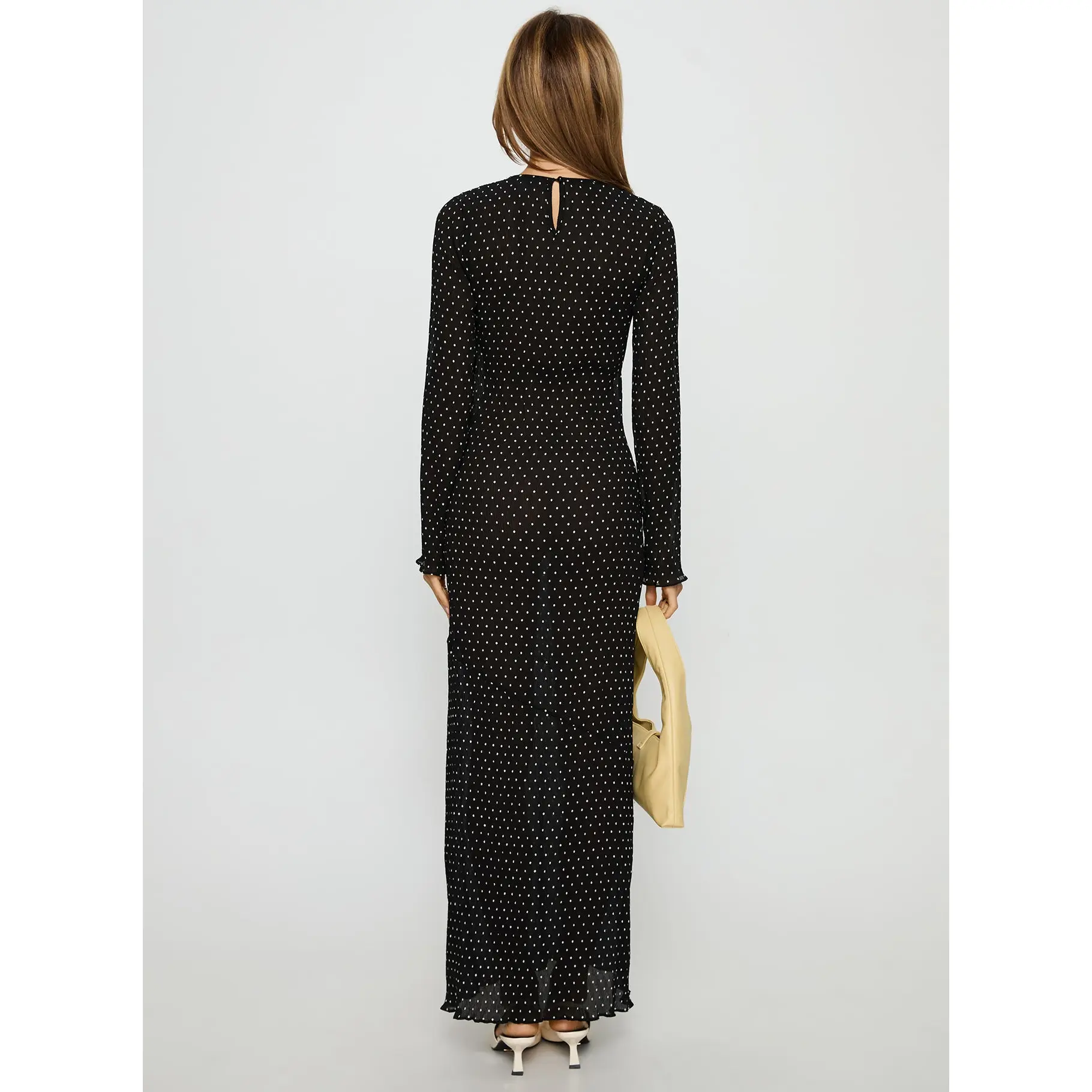 women's white dress long sleeve Jessalynn Cut-Out Long Sleeve Maxi Dress White