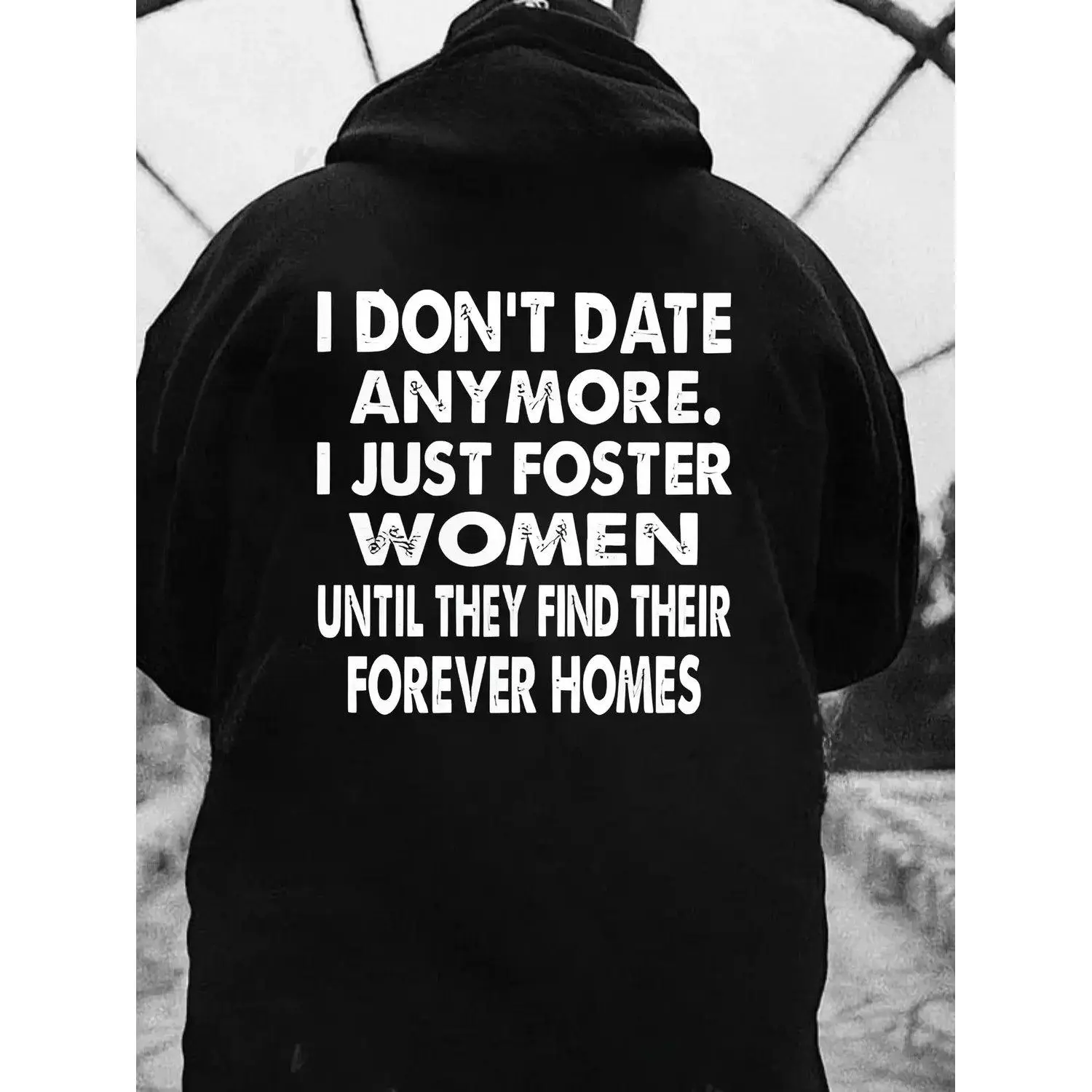 I Don’t Date Anymore I Just Foster Printed Hoodie Sweatshirt Casual Stylish Graphic Hooded Pullover Comfortable Trendy Apparel Outerwear