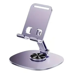 1 aluminum alloy mobile phone stand - waterproof 360° rotating desktop stand, with 2 adjustable folding designs, suitable for office desks and bedside tables