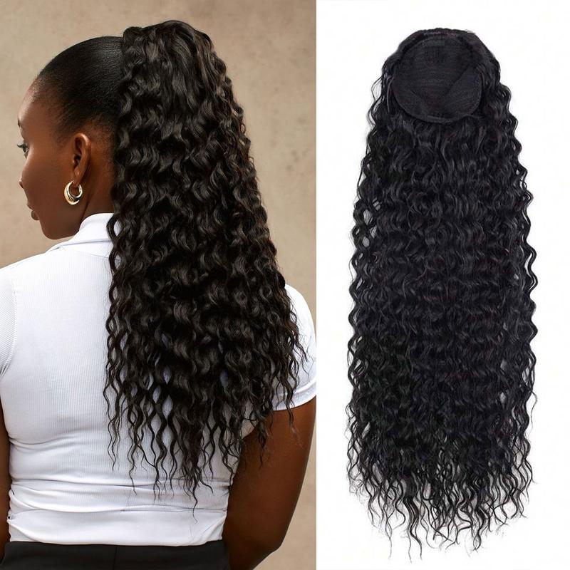 OQ HAIR Water Wave Ponytail With Clip In 100% Human Hair Hairstyle Extension Ponytail Wig Scrunchie Ponytail