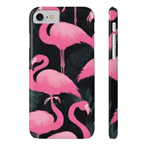 "Animal Print Pink Flamingos iPhone Slim Cases: Perfect Fit for iPhone 15, iPhone 7, and iPhone 8 Models, Plus More iPhone Styles!"