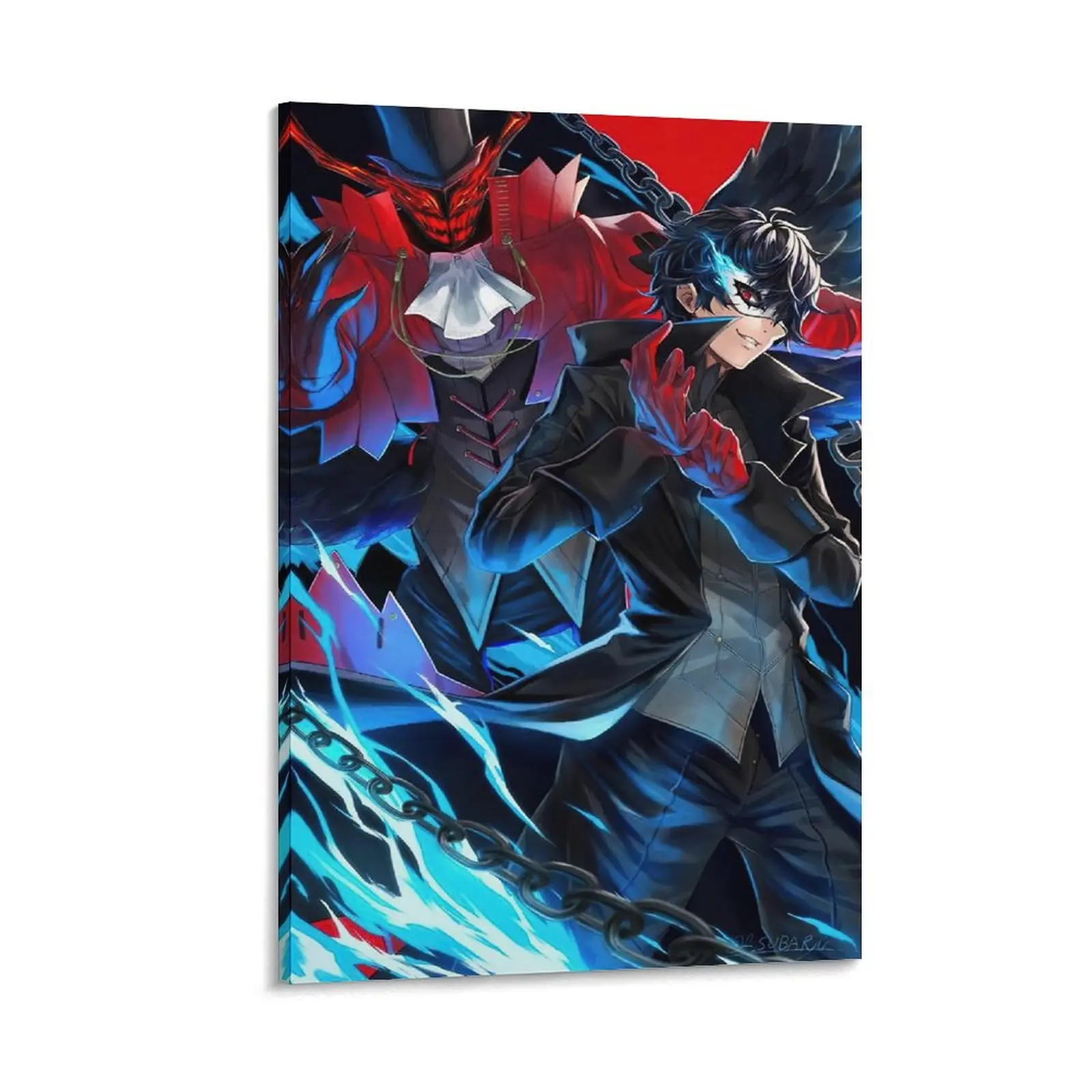 Eco-Friendly Persona Game Pre-Framed Canvas Poster - Heavyweight Vibrant Fade-Resistant Print, Wood Frame Home Decor, Gift for Game Enthusiasts, Heavyweight Print