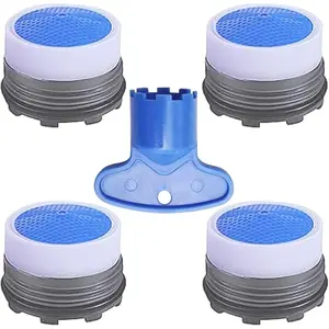 4PCS Faucet Aerator M16.5 Plug-In Faucet Restrictor Replacement Parts for Kitchen Bathroom Sink with Key Removal Wrench Tool 1.2GPM 16.5mm/0.65inch