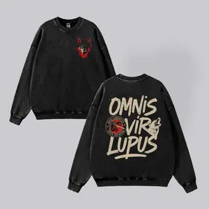 Red Rising Merch, Omnis Vir Lupus, Howler Washed Hoodie - Sweatshirt, Rise for Mars Design, Dystopian Sci-Fi Fan Apparel, Unisex Booktok Gift