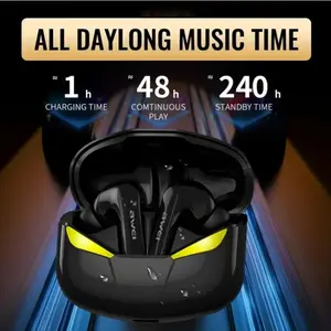 AWEI T35 Gaming, Gym Earbuds with Microphone,Black noise isolating earphones,Wireless Bluetooth High Sensitivity Headphones with Game/ Music Mode Breath Lights and 45 ms Ultra Low Latency. Audio Earphones