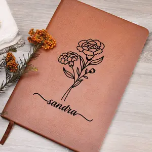 Leather Birth Flower Journal