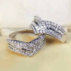 2024[Luxury V Shape] Anniversary Ring |   1pc |   Synthetic Zirconia |   V Shape Design Inlay |   For Women |   Daily Leisure Carnival Party |   Luxury |   No Box2025