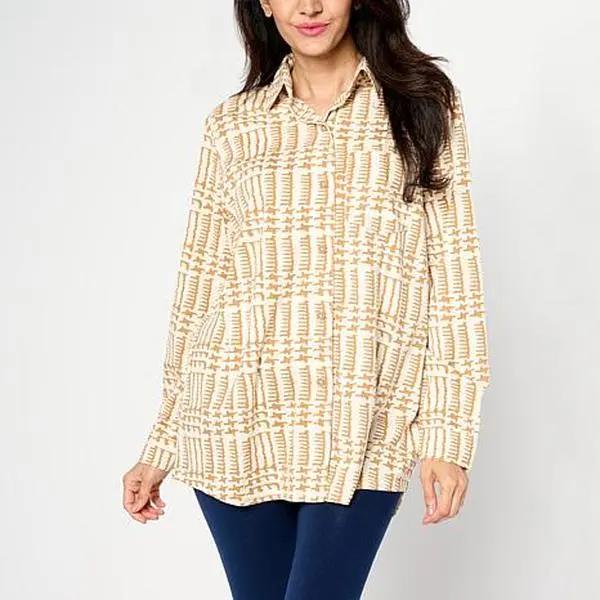 Hue Houndstooth Button-Down Napshirt