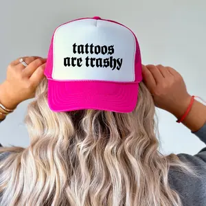 Tattoos are trashy, Trucker Hat For Women, Summer Snapback, Trendy Adjustable Cap