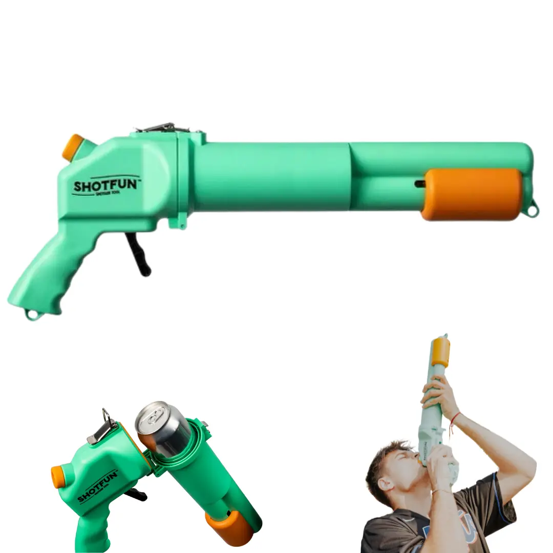 Shotfun (Aqua, Slim Can) - Innovative Shotgun Tool for 12 oz Cans - Ideal for Tailgates, College Parties, Beach Days, Golf Trips, Spring Break, and More