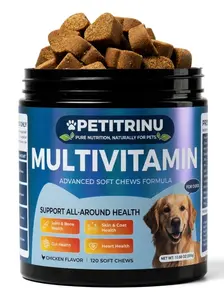 Dog Multivitamin Soft Chews, 120 Chews Chicken Flavor, All-in-One Supplements for Joint, Skin, Gut, Heart Health, for All Breeds & Ages