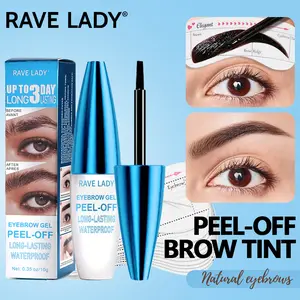 RAVELADY Easy Peel-Off Eyebrow Gel-Waterproof &Sweatproof, Long-Lasting Black or Brown TattooTint,Film Forming, Medium Coverage for All SkinTypes eyebrows  gel Makeup eyebrow pen shade