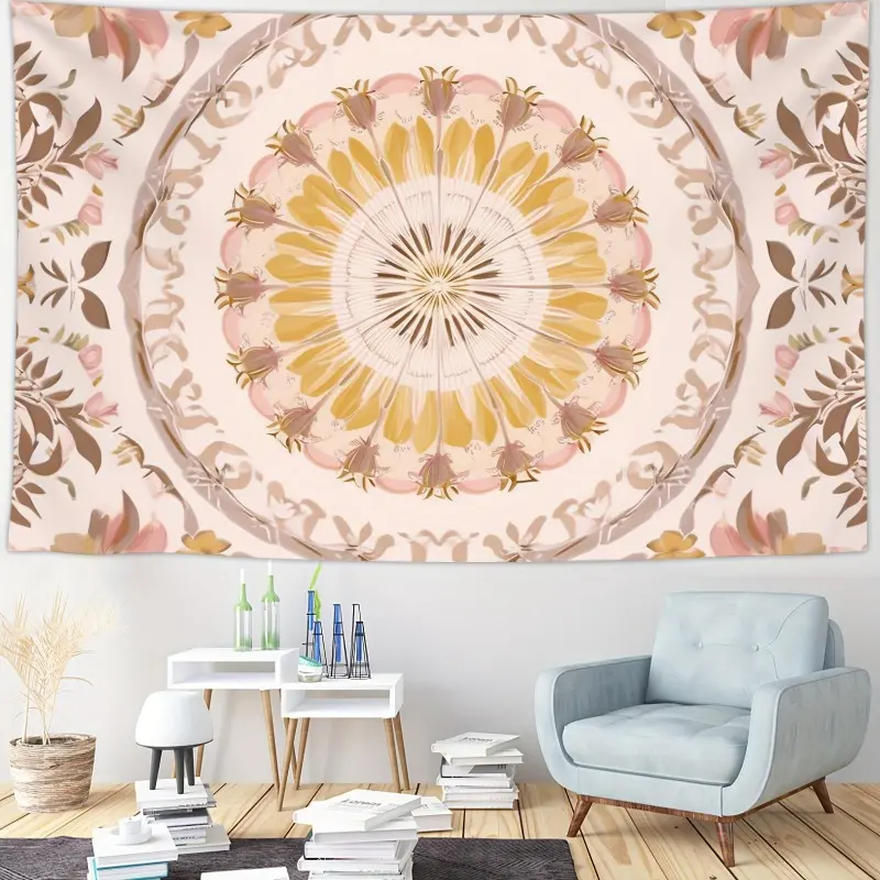 Mandala Tapestry Boho Wall Hanging 59x39 Inch Flowers Design for Bedroom Living Room Dorm Room Home Decor Interior Artistic Wall Art Hippie Style
