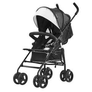 VEVOR Lightweight Stroller,  Compact Easy Fold MultiPosition Recline Canopy Backrest, Carbon Steel Frame, Large Storage Basket, Umbrella Toddler Baby Stroller for Travel and More, Black/White