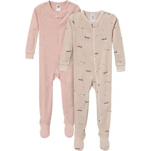 Gerber Baby Boy's and Girl's Snug Fit Footed Pajamas, 2-Pack, Dogs