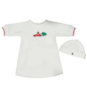 Doll Velour Holiday Night Dress with Hat