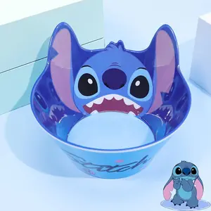 1PC Disney Officially Licensed Stitch Melamine Bowl 3D Ear Shaped Design With Cute Character Face Art Featuring Big Ears And Sharp Teeth Durable Break Resistant For Daily Meals Soup Rice Ideal Gift For Disney Fans