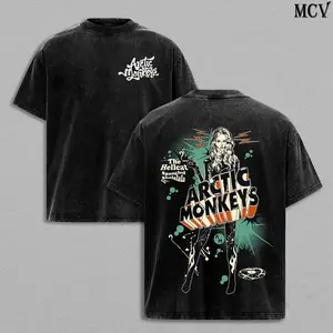 Arctic Monkeys Band Tee Washed – The Hellcat Spangled Shalalala Vintage Heavy Cotton Oversize Unisex Indie Rock Alternative Graphic T-Shirt, Arctic Monkeys Hoodie & Sweatshirt Retro Y2K Streetwear Concert Tour Fan Merch