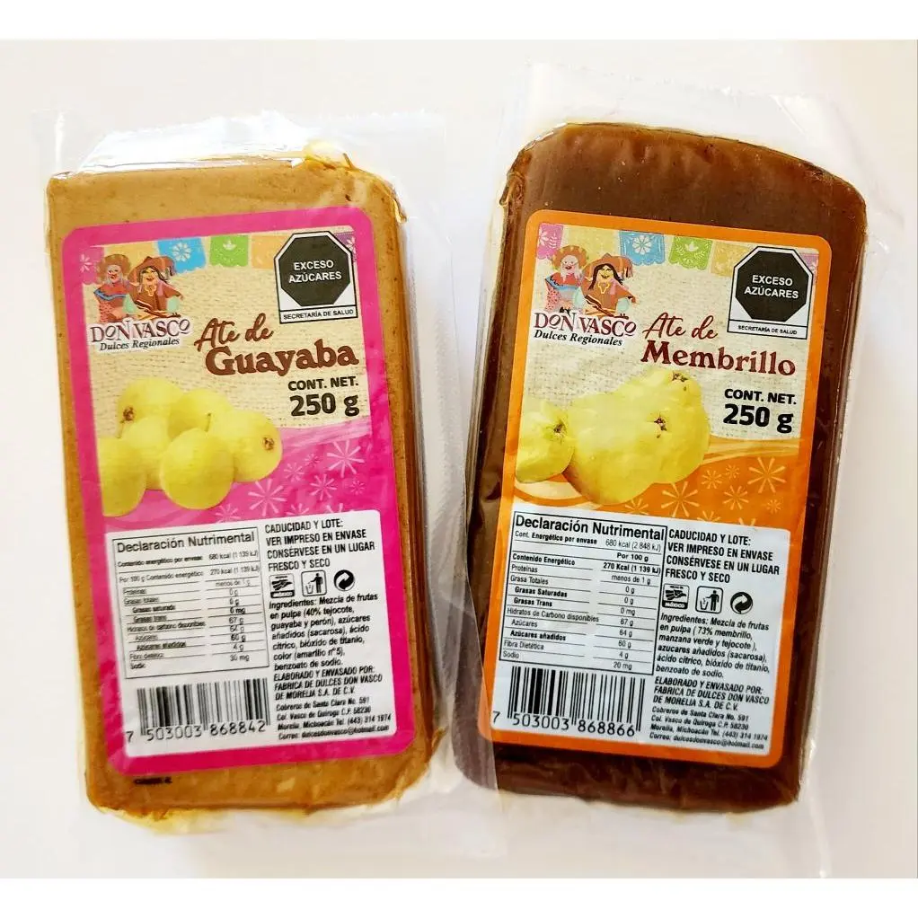 Don Vasco Ate de Guayaba & Ate de Membrillo 250g Each - Fresh & Eco-Friendly - Perfect for Snacking