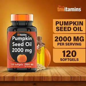 tnvitamins Pumpkin Seed Oil - 2000 mg Per Serving x 120 Softgels | Pumpkin Seed Oil Extract Supplement for Hair Growth and Bladder Control* | Non-GMO