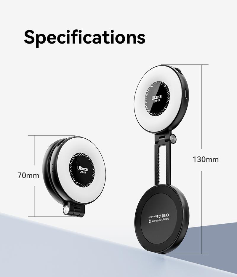 Ulanzi Magnetic Selfie Light LM19, LED Fill Light Compatible with Magsafe, LED Selfie Ring Light Ulanzi Magnetic Selfie Light LM19, LED Fill Light Compatible with Magsafe, LED Selfie Ring Light
