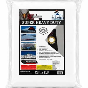 Heavy-Duty Tarp, 12mil 20'x20' All-Weather All-Purpose Canopy Tent Replacement