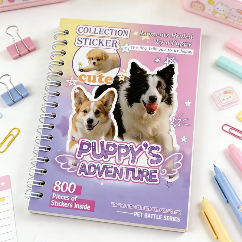 800PCS Cute Puppy and Pet Decorative Sticker Book, Kawaii Animal Furniture Stickers Collection, Scrapbook Journal Planner Stickers, Waterproof Decorative Decals for Laptop Phone Notebook DIY Crafts School Supplies Gift