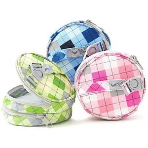 Double Pocket Plaid Travel Bag With Strap. Set of Three Contains Insulated, Waterproof Liner for Odor Control. Expandable Wet/Dry Compartments Hold Breast Pads, Diapers, Tampons, Sanitary Napkins