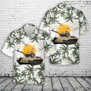 RC Tank M26 Pershing Snow Leopard Hawaiian Shirt, Trendy Hawaiian Shirt for Men and Women, All over Print Hawaiian Perfect for Beach, Vacation, or Casual Summer Outfit