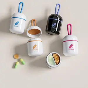 Portable Pill Storage Box, Dustproof Medicine Organizer, 1 Count Mini Pill Organizer, Pill Storage Box for Home Office Travel, Home Organizer for Pill, Medicine, Vitamin, Healthcare