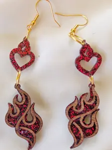 Enternal Fire Wood and Acrylic Earing's