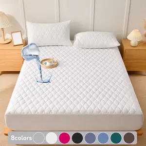 2/3 Piece Waterproof Mattress Protector, Fitted Sheet & Mattress Cover Set with Deep Pocket, Soft Noiseless Breathable Stain-Resistant Bed Cover, Machine Washable, Includes Pillowcases for Bedroom, Guest Room, Dorm, Kids, Pets, Waterproof Mattress Pad