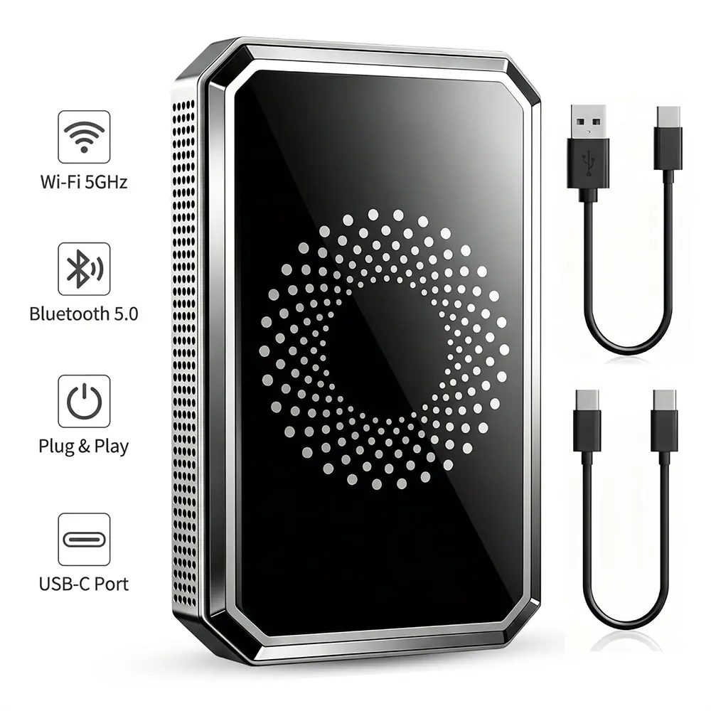 [Summervibes] 3-in-1 Magic Video Box with USB Port for In-Car Stream, CarPlay Adapter Dongle Supporting Video Apps & Play, Not Compatible with Tesla, BMW or Vehicles with Built-In CarPlay