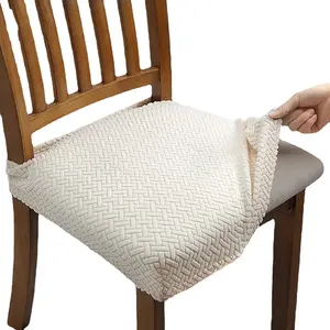 Stretch Jacquard Seat Covers for Dining Room Chairs , Removable Washable Chair Seat Protector Slipcovers, No Rear Covers
