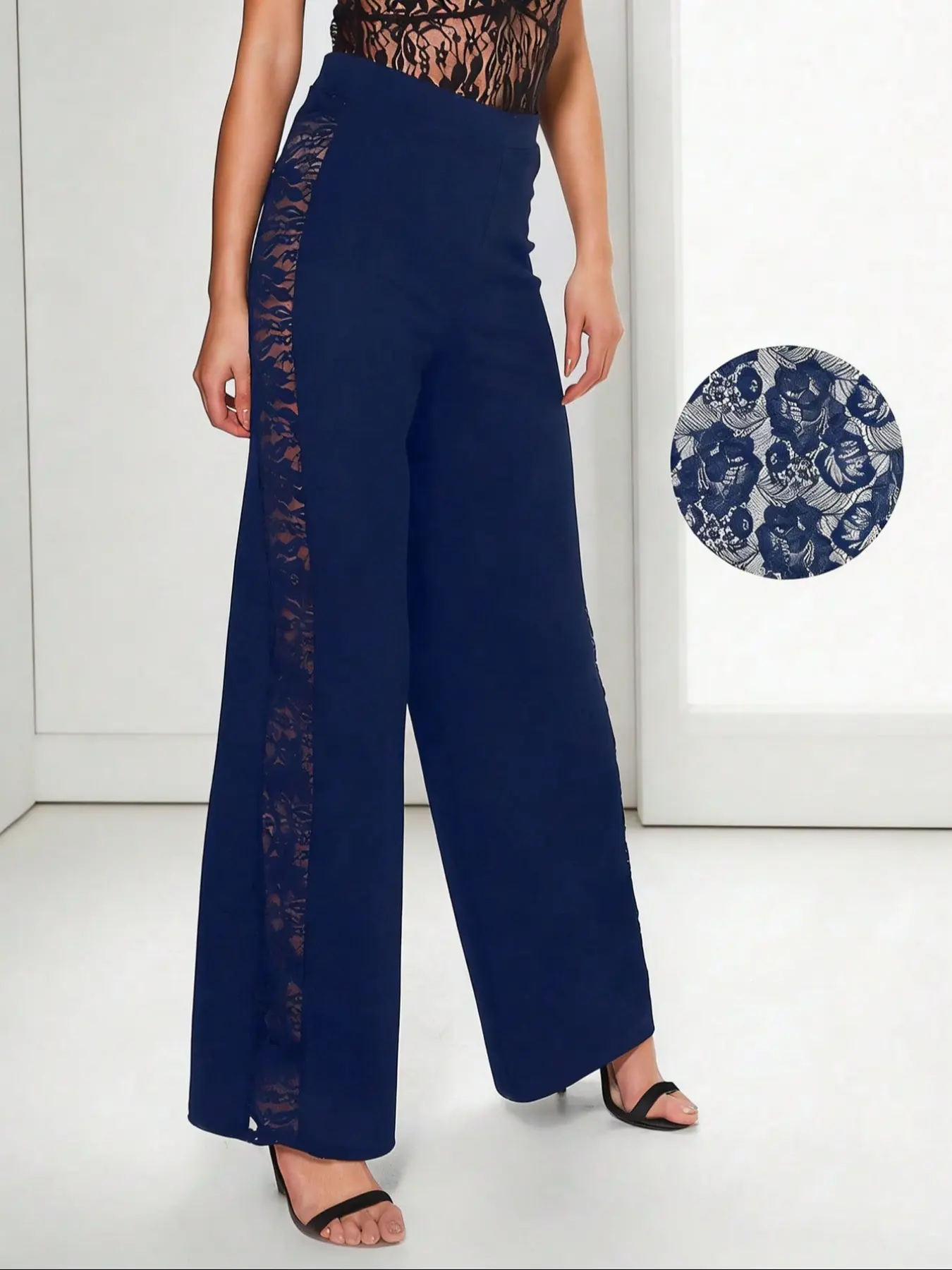 Women's Slimming Lace-Cut Skinny Pants, Slinky Fabric, Elastic, Versatile Autumn/holiday Wear, Halloween/valentine's Day