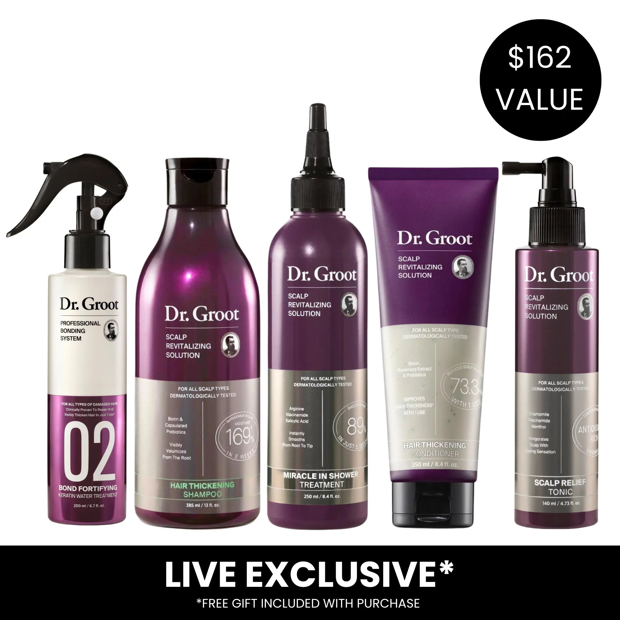 4-Step Complete set + FREE Keratin Water