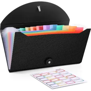 Receipt Coupon Organizer - Small Accordion File Organizer with 13 Pockets for Receipt Cards, Bill Business & Coupons Storage, 10.2X 5.1 Inches