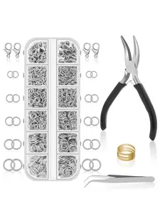 Jump Rings for Jewelry Making Supplies and Necklace Repair with Jump Ring Pliers and Open Jump Ring Beading Making(1200Pcs Silver and Gold)