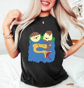 Princess Bubblegum & Marceline Rock Adventure Time T-Shirt, Nostalgia 2D Print T-Shirt, Cartoon Network Shirt, Gifts for Cartoon Fans #AdventureTime #CartoonNetwork #NostalgiaCore #ToonVerse #FinnAndJake #GraphicTee #StreetwearUS