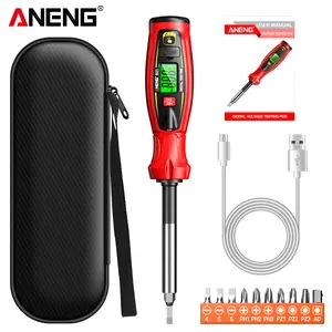 ANENG B21 2-in-1 Digital Voltage Tester Screwdriver, Non-Contact NCV AC Voltage Detector with LCD Display, Live/Neutral Wire Tester with Replaceable Bits, Rechargeable for Electricians & DIYers