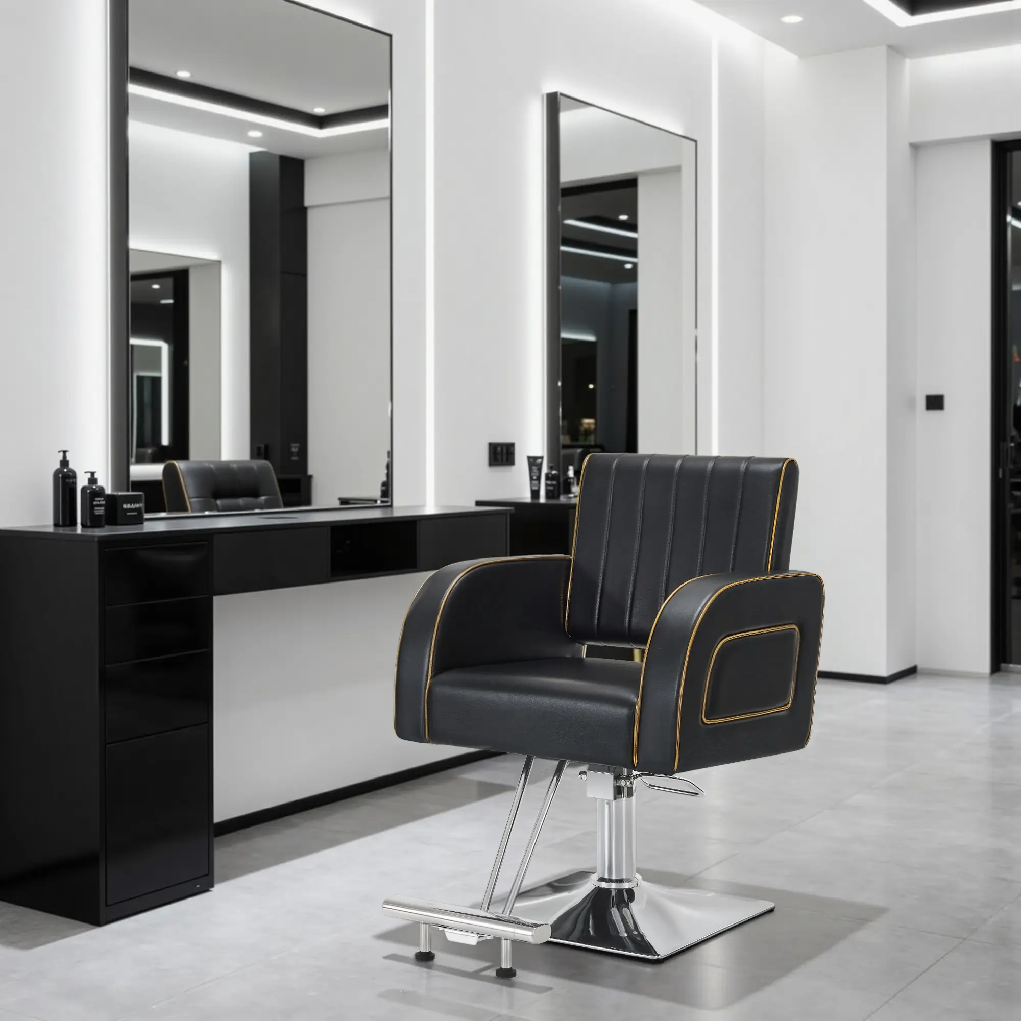 BarberPub Reclining Classic Luxury Hydraulic Salon Chair for Stylists, Professional Beauty Salon & Spa Commercial Furniture 8885, Reclining Salon Chair