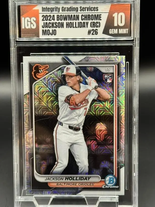 2024 Bowman Chrome Mojo ROOKIE Baseball Card #26 Jackson Holliday Graded Gem Mint 10