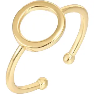 Gold Karma Open Circle Ring | Gold Plated Adjustable Rings for Women | Stackable Rings